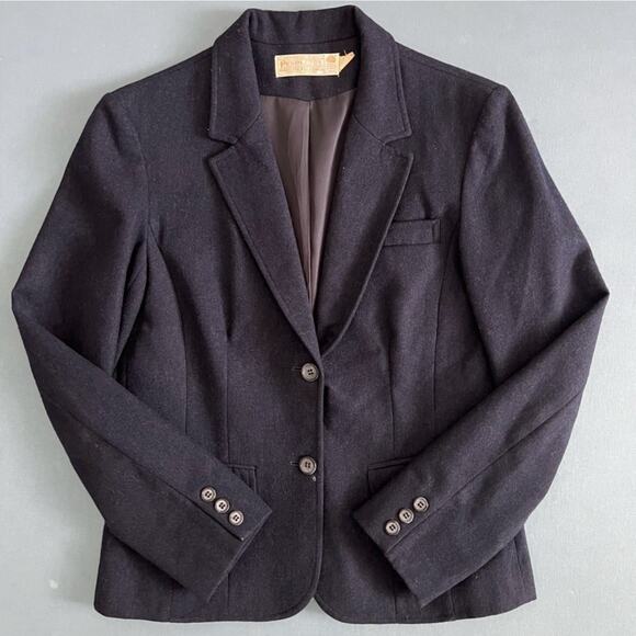 Vintage Pendleton Navy Blue Virgin Wool Double Button Blazer Womens Jacket - Picture 1 of 6